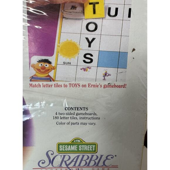Sesame Street Kids Scrabble Game by Milton Bradley 1992 Vintage Game New Sealed - Picture 11 of 12